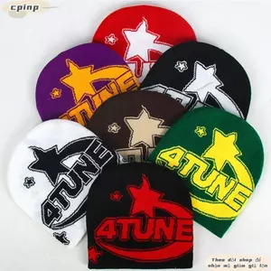 Mũ Dệt Kim CPINCP, Mũ Bò Chống Gió Dày, Gothic Co Giãn Mùa Đông Ấm Áp 4 TUNE Chữ Bảo Vệ Tai Mũ Nam Nữ