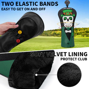 Golf Skull Four-Leaf Clover Golf Club Cover No. 1 Vỏ gỗ Fairway Vỏ bảo vệ chống thấm nước PU