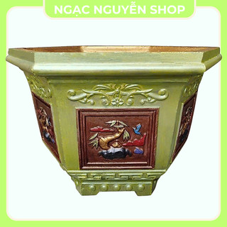 Khuôn đúc chậu lục giác 25 hoa văn sen,trúc, chữ phúc(trung quốc)