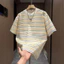 Áo thun nam ngắn tay cổ tròn VN, phong cách cổ điển, vải chất lượng cao, họa tiết sọc Jacquard kiểu Mỹ, thích hợp cho trang phục hợp thời trang mùa hè, giúp sửa đổi hình dạng cơ thể của bạn.