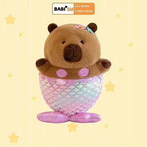 Capybara Tiên Cá Gấu Capybara Cosplay Nàng Tiên Cá Họa Tiết Chân Váy Vẩy Cá Màu Óng Ánh Ngọc Trai