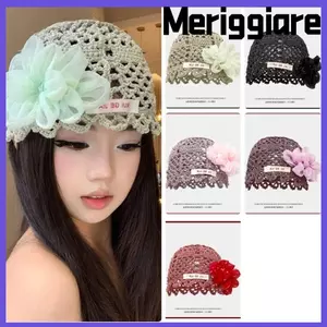 Mũ len MERIGGIARE, Mũ chui đầu rỗng thoáng khí rỗng, Mũ dệt kim hoa Pháp mùa xuân