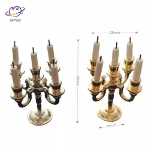 HFTOY 1 Bộ Nhà Búp Bê Thu Nhỏ Nến Và Bánh Candlesti Nến Toppers ~