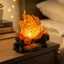 Đèn Trang Trí Calcifer Resin LED Ánh Vàng Ấm Mô Hình Ngọn Lửa Dễ Thương Decor Bàn Phòng Ngủ