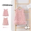 ✿ Bé Gái Hồng Lông Vũ Đỏ Viền Cổ Tròn Không Tay Áo Vest Đầm Tuyn Viền Công Chúa Trẻ Em Đảng Áo Choàng