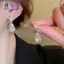 Thời Trang Đơn Giản Giọt Nước Pha Lê Đá Nelace Bông Tai Nữ Ánh Sáng Cưới Sang Trọng Bộ Trang Sức Phụ Kiện Mới