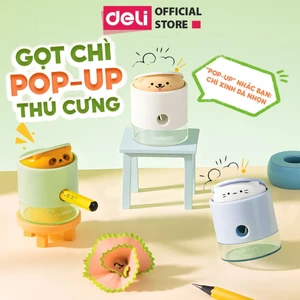 Gọt Chì Thú Cưng Deli – Chuốt Bút Chì Để Bàn Dễ Thương Gọt Bút Cho Học Sinh Có Hộp Chứa Vụn Tiện Lợi