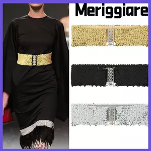 MERIGGIARE Khóa kim loại Dây thắt lưng nữ co giãn thông thường Dây thắt lưng bụng