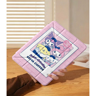 Ốp Lưng Sanrio cho iPad A16 Air4/5/6/7/8 Pro 11 12.9 Y-fold kuromi Hoạt Hình Cho iPad Gen 12 11 10 9 8 7 6 5 M4 M5 air3