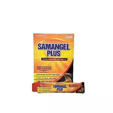 Gel dạ dày SAMANGEL PLUS (hộp 20 gói x 15ml) hỗ trợ trung hoà acid dạ dày, trào ngược dạ dày thực quản, ợ hơi ợ chua