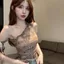 Dây buộc vai nghiêng phong cách Mỹ-Dye Áo yếm nữ mặc ngoài mùa hè Thái ngọt ngào Hot Girl Net Sợi mỏng vừa vặn hơn