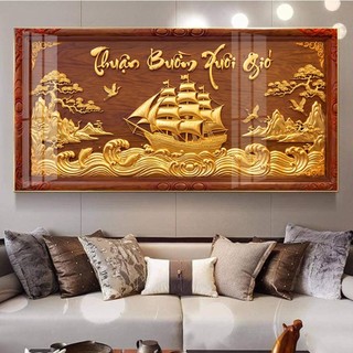 Tranh tết 2027 Thuận Buồm Xuôi Gió mẫu 01 tráng gương
