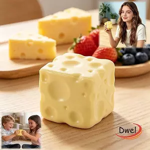 Đồ chơi kẹp phô mai DWEL, Quả bóng căng thẳng dạng viên phô mai chống căng thẳng, Nhào họa tiết mực có thể định hình ASMR Đồ chơi căng thẳng giác quan Giảm căng thẳng
