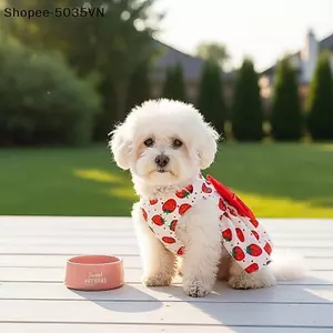 {AKIN} Váy hoa cho chó mèo Váy công chúa in trang phục thú cưng mùa hè cho chó nhỏ Trang phục dự tiệc dễ thương {a}