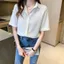 Áo sơ mi nữ tay ngắn màu trắng trơn cho nữ mùa hè Áo sơ mi công sở thông thường