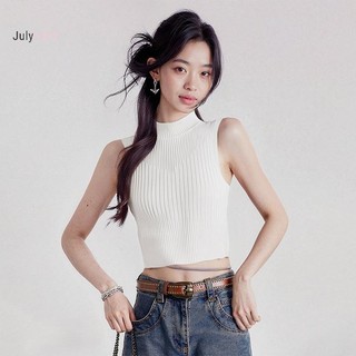Áo vest dệt kim cổ cao nửa cổ, thiết kế thời trang