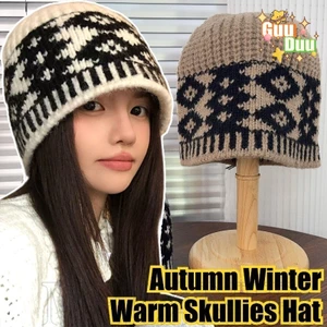 Mũ Skullies Beanie Jacquard Hình Thoi - Ấm Áp, Co Dãn, Thoáng Khí - Phù Hợp Mùa Thu Đông và Ngoài Trời