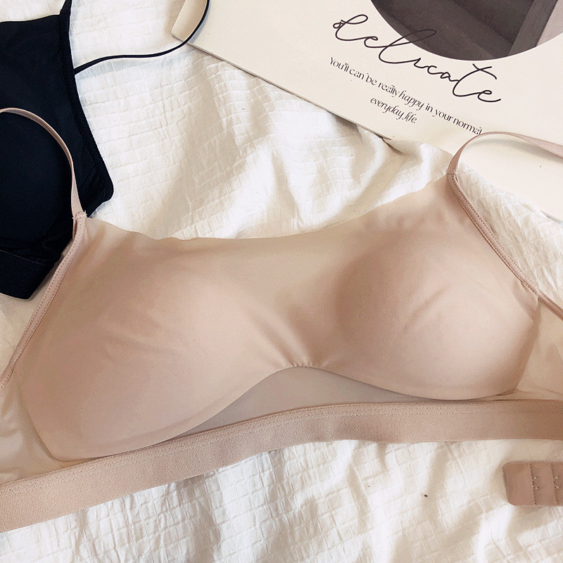 Ice Silk Mask Tube Top Áo ngực mỏng không dây Push-up Quần lót nữ