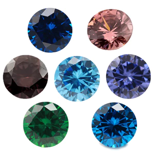 Đá Cubic Zirconia cắt tròn 5A nhiều màu, phù hợp làm trang sức