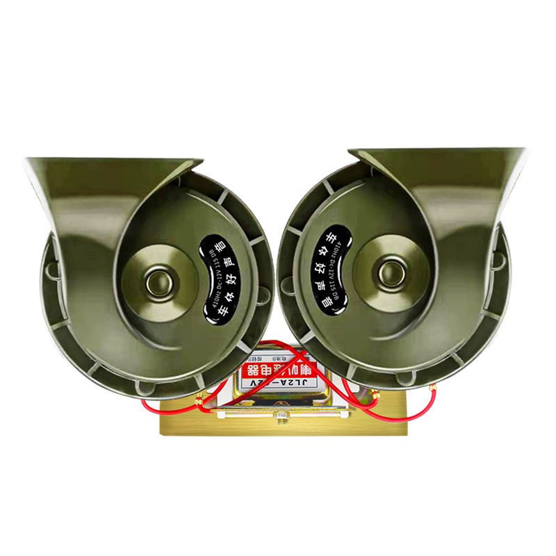 Điện Áp Ô Tô Xe Tải Lớn 12V24V Sừng Ốc Xe Máy Âm Thanh Chống Thấm Nước Kỹ Thuật Xe Siêu To Vàng Lá Chắn Sừng