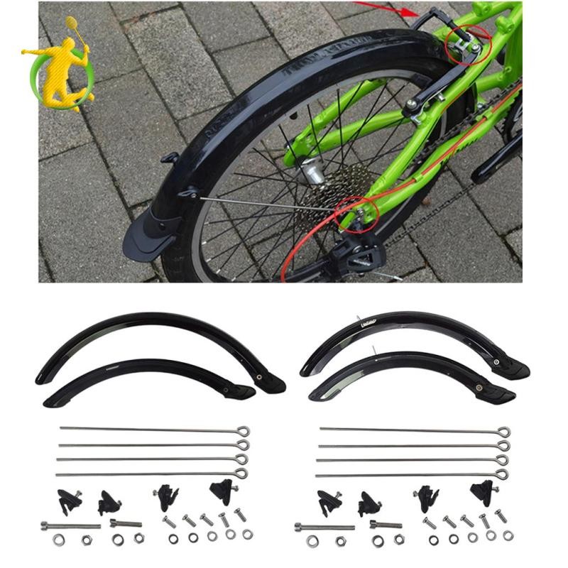 Bền Xe Đạp Gấp Bùn 4 '' 20 '' Bánh Xe Phía Trước Phía Sau Chắn Bùn Bộ Phụ Kiện