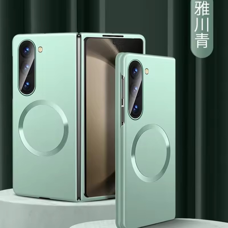 Ốp Sơn Kim Loại Siêu Mỏng Matte Cho Samsung Galaxy Z Fold 7 6 5 4 3 Nam Châm Sạc Không Dây PC Chống Sốc
