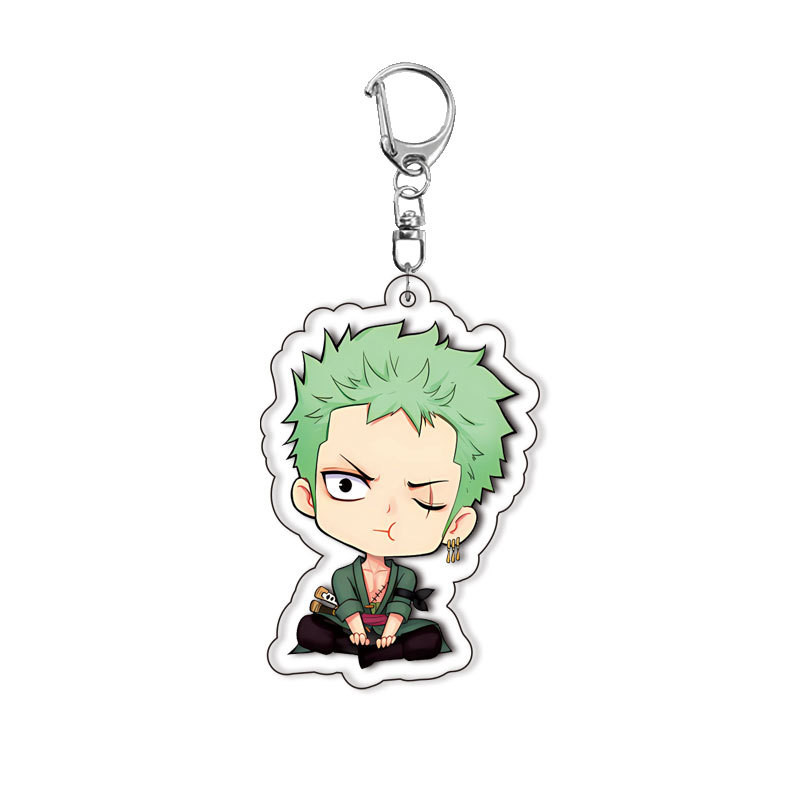 HK1 ONE PIECE Acrylic Móc Khóa Khỉ D Luffy Mặt Dây Chuyền Roronoa Zoro Túi Phụ Kiện Anime Ngoại Vi KH1