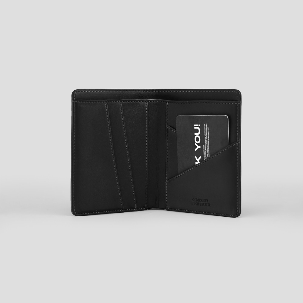 Ví Da PU Đứng Nam Nữ SNAPPY Monogram Dập Chìm Cao Cấp Chính Hãng Local Brand UNDERTHINKER