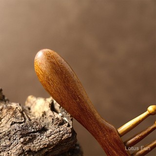 Gỗ Đàn Hương Lược Massage Gỗ Chắc Chắn Đầu Tròn Lớn Răng Rộng Da Đầu Kinh Tuyến Cạo Gỗ Gụ Lược