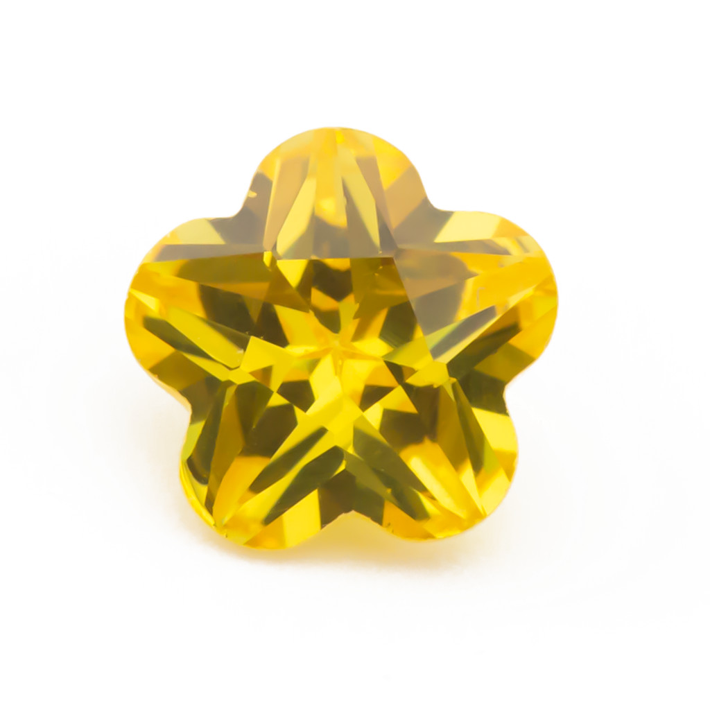 Đá Cubic Zirconia màu vàng cắt hoa từ 3x3mm đến 10x10mm, bộ 15 hoặc 30 viên, phù hợp DIY trang sức