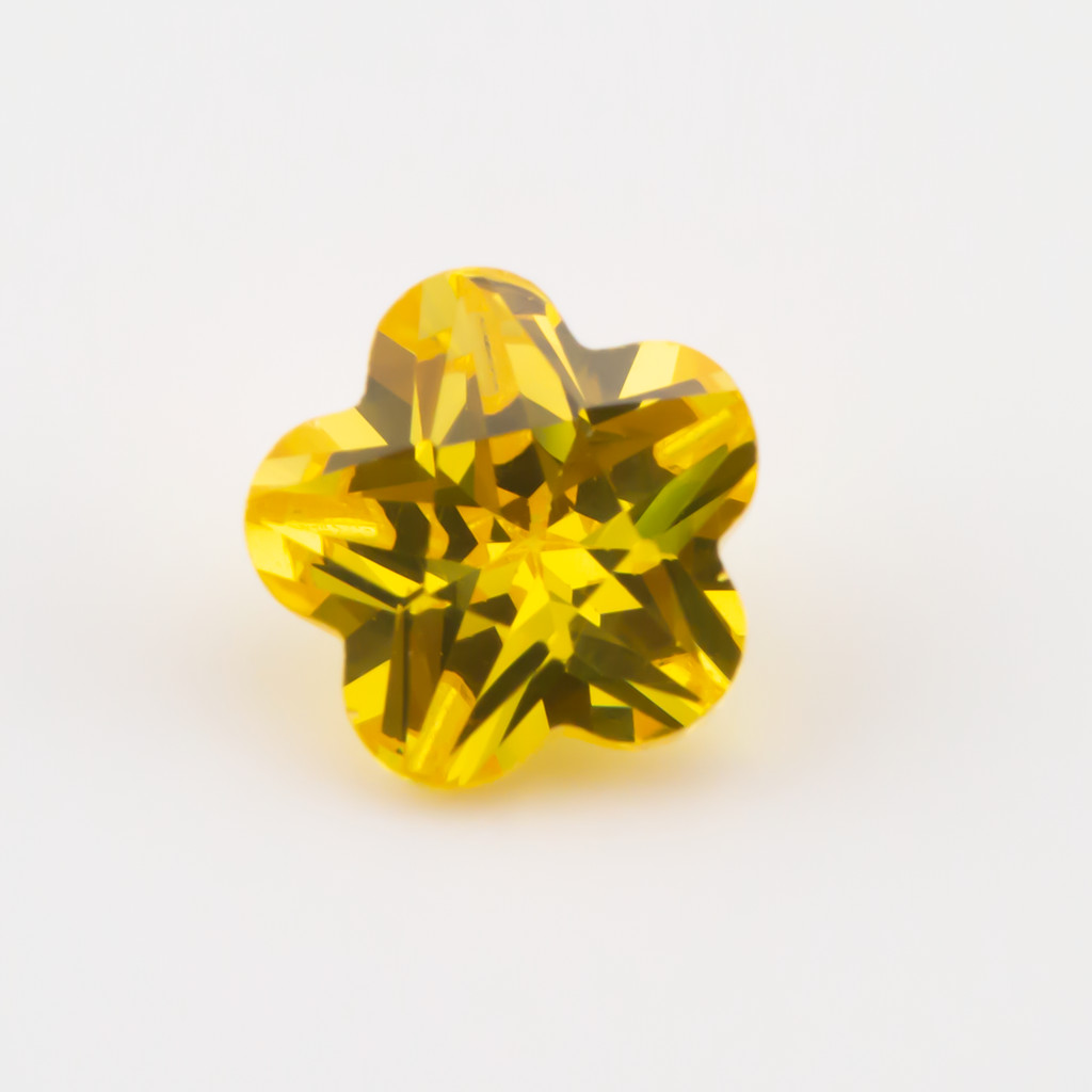 Đá Cubic Zirconia màu vàng cắt hoa từ 3x3mm đến 10x10mm, bộ 15 hoặc 30 viên, phù hợp DIY trang sức