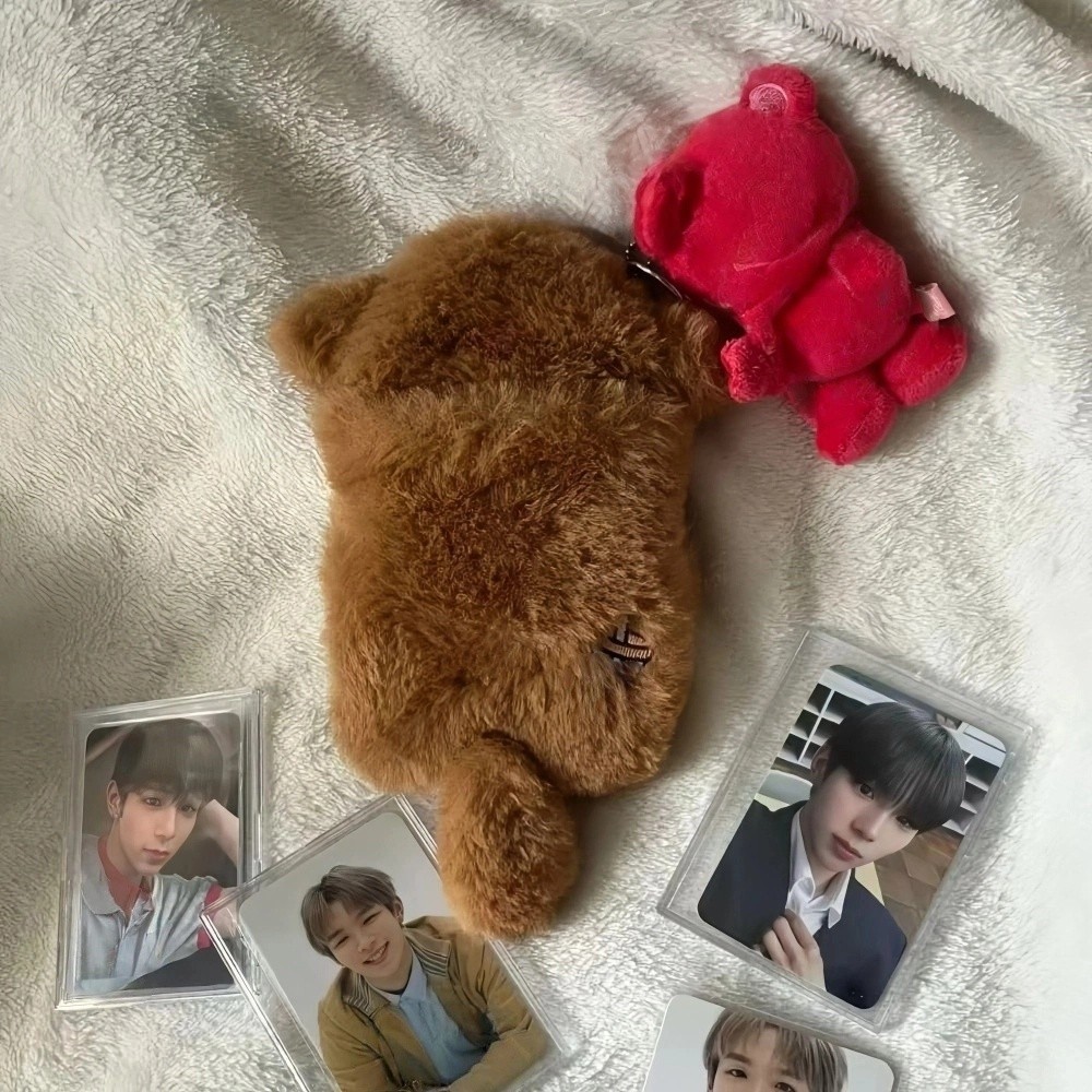 Photocard sang trọng WOAY, Túi hoạt hình Móc khóa Photocard, Hộp đựng thẻ ảnh đa chức năng dễ thương thời trang Văn phòng trường học