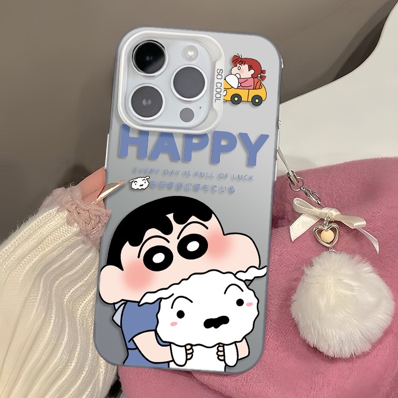 Ốp Lưng iPhone Hình Shin Và Bạch Tuyết Dễ Thương - Tương Thích 16/15/14/13/12/11 Pro Max, XS Max, X