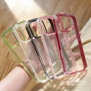 Ibumpers Acrylic Độ Trong Suốt Cao 2IN1 Ốp điện thoại Cho iPhone 17 16 15 14 13 12 Pro Max Ốp điện thoại Cứng Không Vàng
