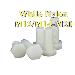 Bulong lục giác ngoài Nylon , Ốc lục giác nhựa  trắng M12 / M14 / M16 / M18 / M20 [LXY-CB-1]