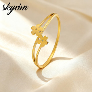 SKYRIM Nhẫn Nữ Thanh Lịch Thép Không Gỉ Rỗng Charm Hoa Trang Sức Thời Trang