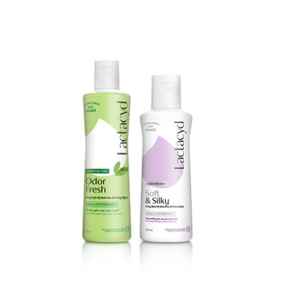 Bộ Dung Dịch Vệ Sinh Phụ Nữ Lactacyd Odor Fresh Ngăn Mùi 24H 250ml + Soft & Silky Dưỡng Ẩm 150ml
