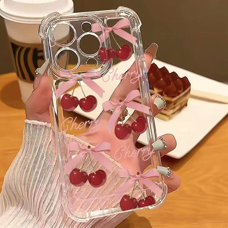 【✨Spot】[Vỏ điện thoại Bow Cherry] ốp lưng iphone 16promax /Apple 15promax / 14plus / 13, chống sốc