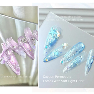 XEIJAYI Nàng Tiên Cá Mắt Mèo Gel Sơn Móng Tay Xanh Oxy Cổ Tích Tím Kim Sa Lấp Lánh Quang Trị Liệu Nghệ Thuật Tiệm Nail