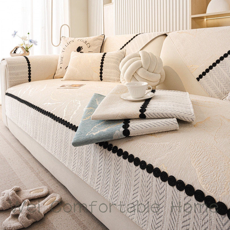 Pháp Sofa Đệm Bốn Mùa Đa Năng 2025 Phong Cách Mới Nhẹ Da Sang Trọng Sofa Bao Chống Trơn Trượt Sofa Khăn Vải Đệm