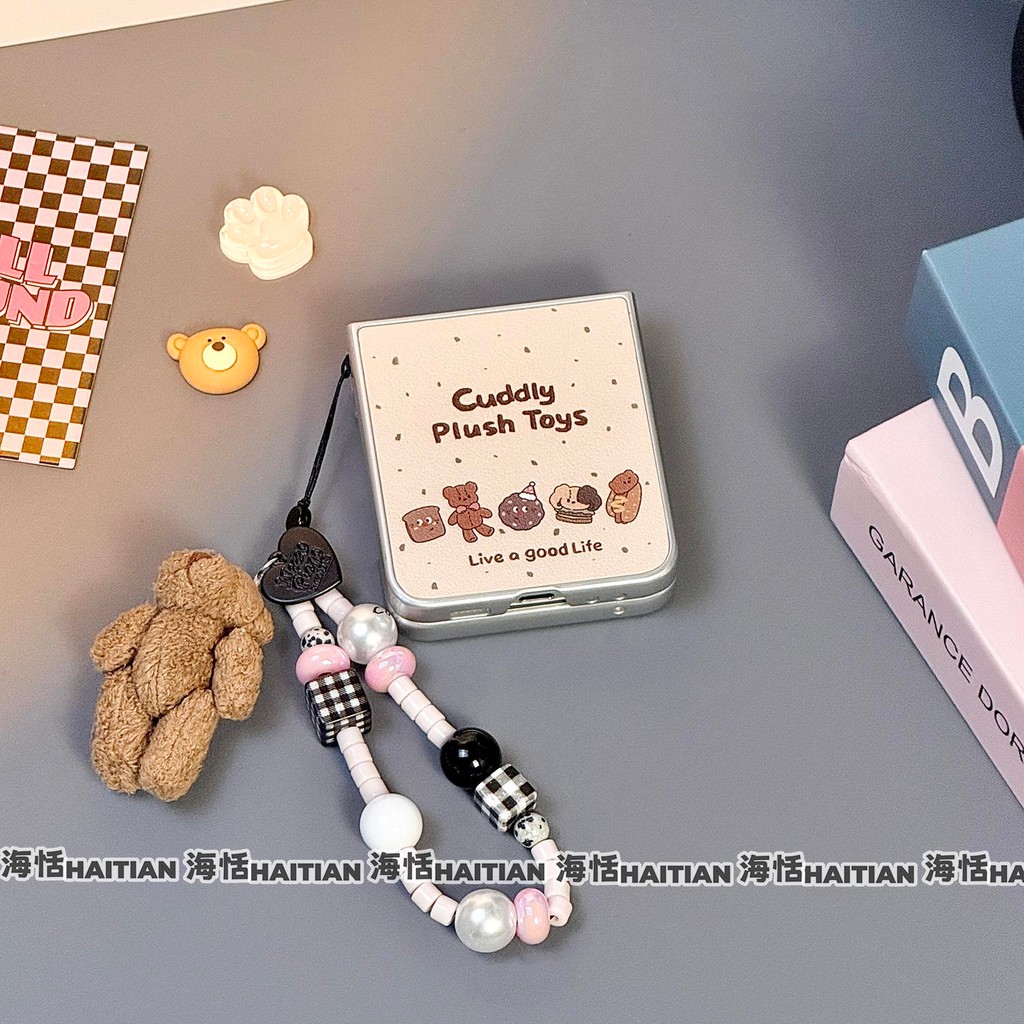 Phim Hoạt Hình Dễ Thương Vòng Tay Gấu Muppet Ốp lưng Thích Hợp Cho Samsung Galaxy ZFlip7 Zflip6 Ốp Lưng Bảo Vệ Cho ZFlip 7 5 6 5G Purax Mixflip N3Flip Dây Có Thể Gập Lại Vỏ