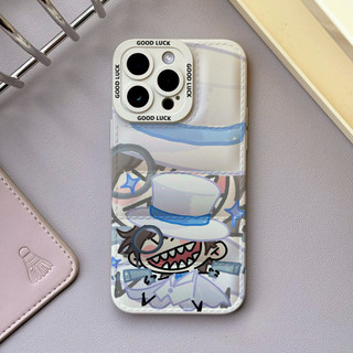 Ốp điện thoại vẽ tay ngộ nghĩnh cho iPhone 17 / 17Air / 16E / 15 Plus / 14 / 13 / 12 / 11 / Pro Max. Chống sốc rơi. Hộp đựng túi khí kiểu áo khoác silicon lỏng che phủ toàn diện