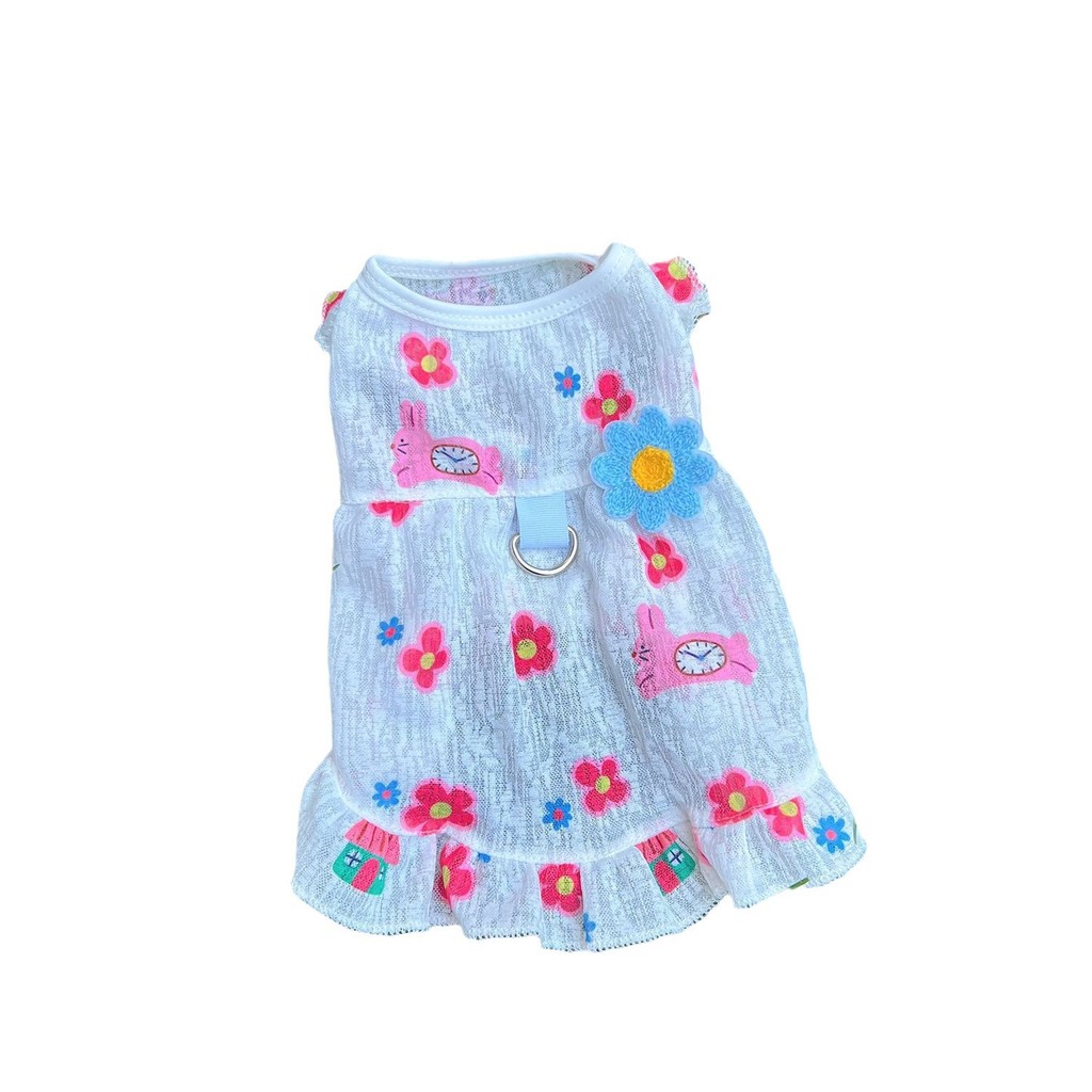 Quần Áo Thú Cưng ins Phong Cách Thoáng Khí Gạc Quần Áo Mèo Mùa Hè Váy Mỏng Quần Áo Chó Teddy Pomeranian