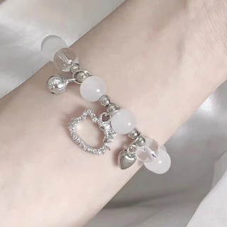 Hoạt Hình Dễ Thương KT Mèo Vòng Tay Hình Trái Tim Mặt Dây Chuyền Thời Trang Cỏ Ba Lá Vòng Tay Thỏ Hàn Quốc Cho Người Phụ Nữ Cô Gái Quà Tặng Phụ Kiện Trang Sức