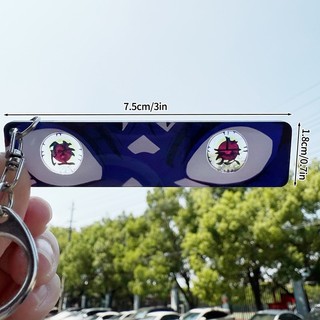 Demon Slayerr Keychain Anime Eyes Double Sided Light-Transmitting Keyring Acrylic Backpack Pendants Decor Charms Christm