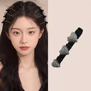 PNPIA- Thời Trang Kim Cương Giả Bện Floo Kẹp Tóc Tóc Vòng Gãy Tóc Nữ Cố Định Lười Phụ Kiện Tóc