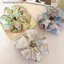 VFZ Thời Trang Hàn Quốc Hoa Scrunchies Nữ Cô Gái Tóc Co Giãn Dây Cao Su Phụ Kiện Buộc Tóc Vòng Dây Mũ Đội Đầu OTE
