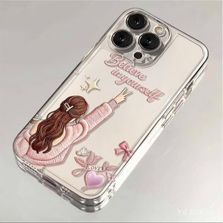 Ốp điện thoại hợp thời trang dễ thương cho cô gái tiếng Anh màu hồng Thích hợp cho iPhone 17promax / 14promax / 16 / 13 / 15pro / 12pro / 11 / xs / 14plus Vỏ chống va đập