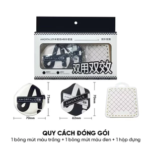 Bông Mút Amortals AA – Bông Tán Kem Nền 2 Mặt Bản Đen Trắng – Mềm Mịn, Ăn Phấn, Tán Nền Không Vệt