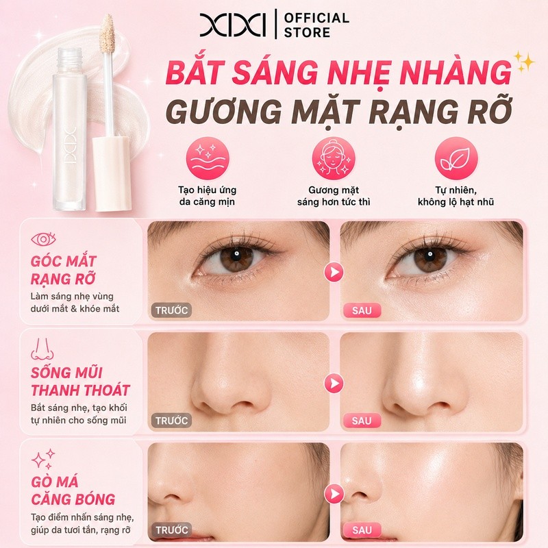 Xixi Kem Tạo Khối Dạng Lỏng, Chỉnh Sửa Ba Chiều, Mờ Tự Nhiên, Làm Sáng Bóng Mũi, Bóng Bên D741
